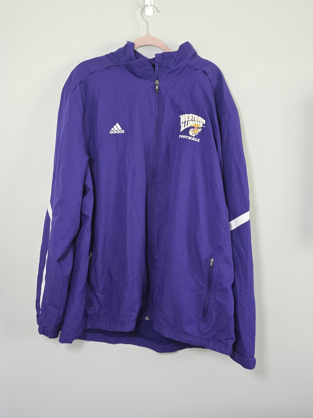 Western Illinois Leathernecks Football Full Zip Team Jacket Purple Gold 3XL